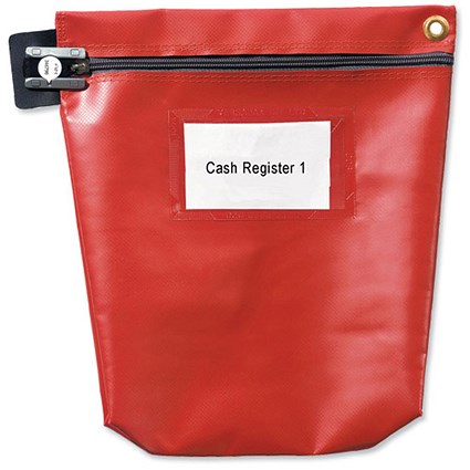Versapak Cash Bag Tamper-Evident Zip Heavyweight Material Medium W267xD50xH267mm Red Ref CCB1-RDS