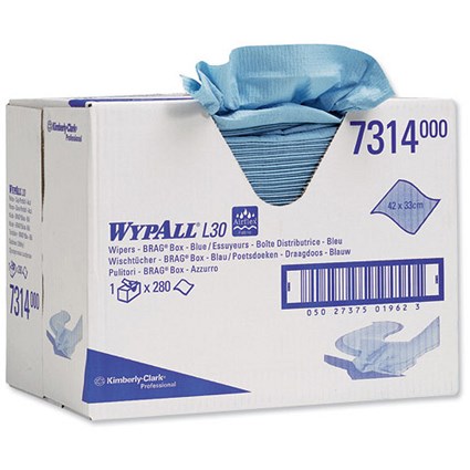 Kimberly-Clark Wypall L30 Brag Box / 280 Sheets / Blue