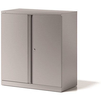Bisley Low Steel Storage Cupboard, 1 Shelf, 1000mm High, Grey