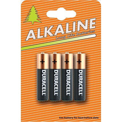 Duracell Alkaline Battery, AAA, Pack of 4