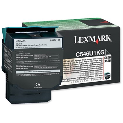 Lexmark C546U1KG Extra High Yield Black Laser Toner Cartridge