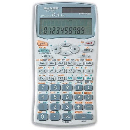 Sharp Calculator Scientific Battery-power 10 plus2 Digit 238 Functions 80x155x13mm Ref EL520WB
