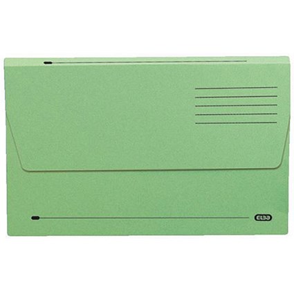 Elba Document Wallet Half Flap 285gsm Capacity 30mm A4 Green Ref 100090245 [Pack 50]