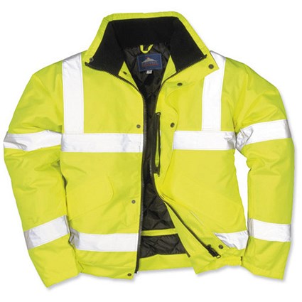 High Visibility Bomber Jacket / Stain-resistant / Large / Yellow