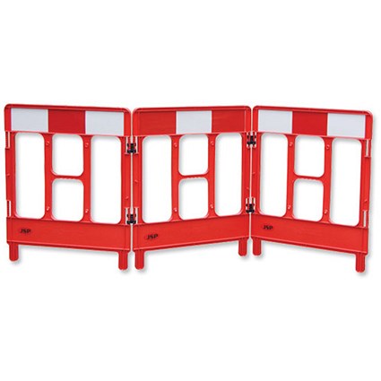 Workgate 3 Gate Barrier Lightweight Linking-clip Reflective Panel Red