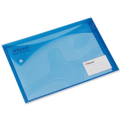 Rexel A4 Carry Xtra Folders / Card Holder / Blue / Pack of 5