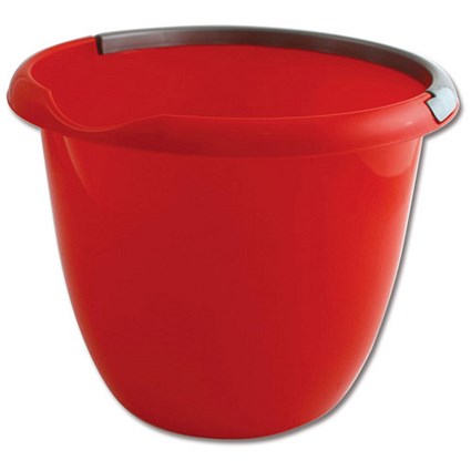 Plastic Bucket with Pouring Lip / 10 Litre / Red