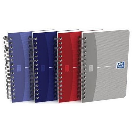 Oxford Office Soft Cover Wirebound Notebook, A6, 180 Pages, Random Colour, Pack of 10