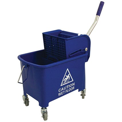 Mobile Mop Bucket with Handle, 20 Litre, Blue