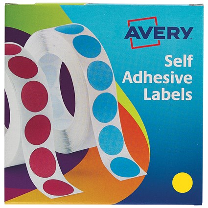 Avery Dispenser for 19mm Diameter Labels, Yellow, 24-508, 1120 Labels