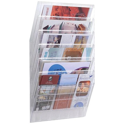 Durable Flexiboxx Literature Holder, Wall-Mountable, 6 Pockets, Landscape, A4, Clear