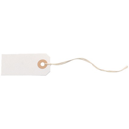 Strung Tags, 70x35mm, White, Pack of 75