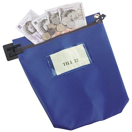 Large Blue Cash Bag
