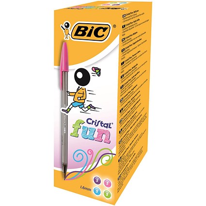 Bic Cristal Large Ballpoint Pen, 1.6mm, Assorted, Pack of 20
