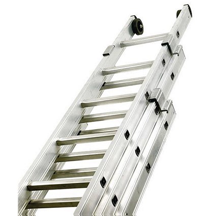 Aluminium Push Up Ladder / 3 Section / Rungs 3x12