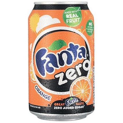 Fanta Orange Zero, 24 x 330ml Cans