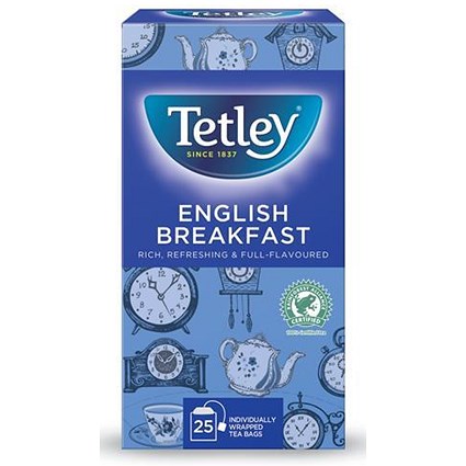 Tetley English Breakfast Drawstring Tea Bags in Envelopes - Pack of 25