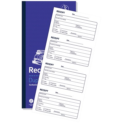 Challenge Carbonless Duplicate Receipt Book, 200 Sets, 141x280mm, Pack of 1