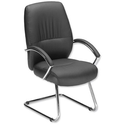 Influx S1 Visitors Leather-look Armchair - Black