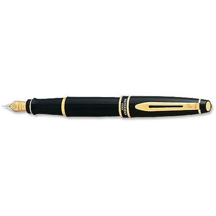 Waterman Expert III Fountain Pen Medium / Black Lacquer and 2-Tone / Gold-plated Nib / Gold Trim