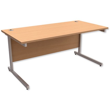 Trexus Contract Rectangular Desk / 1600mm Wide / Beech