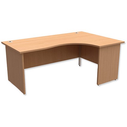Trexus Classic Panelled Radial Desk / Right Hand / 1800mm Wide / Beech