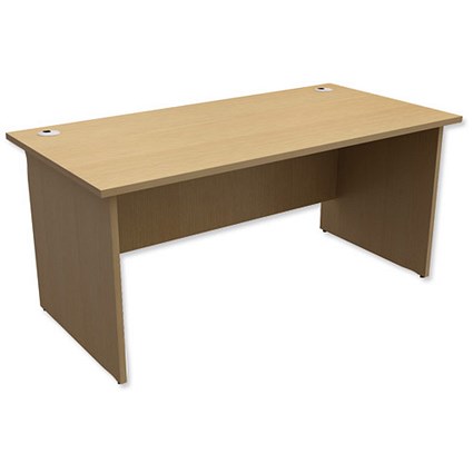 Trexus Classic Panelled Rectangular Desk / 1600mm Wide / Oak
