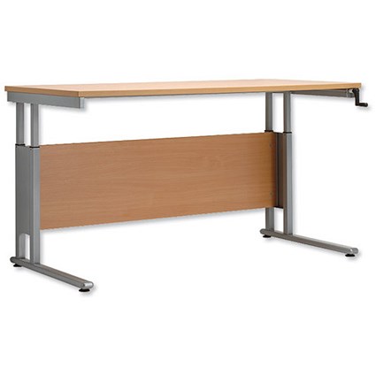 Sonix Rectangular Height-Adjustable Desk / 1600mm Wide / Beech