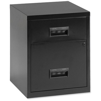 Pierre Henry Metal Filing Cabinet / 2-Drawer / A4 / Black