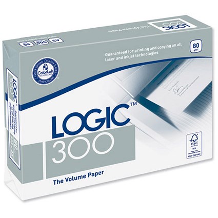 Logic 300 A3 Economy High-Volume FSC Paper / White / 80gsm / Ream (500 Sheets)