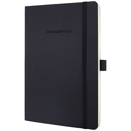 Sigel Conceptum Soft Cover Leather Look Notebook, A5, 194 Pages, Black