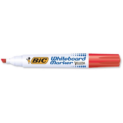 Bic Velleda 1751 Whiteboard Marker / Chisel Tip / Red / Pack of 12