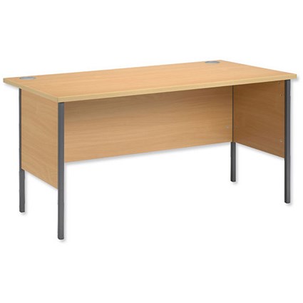Trexus Basics Rectangular Desk / Graphite Legs / 1500mm Wide / Oak