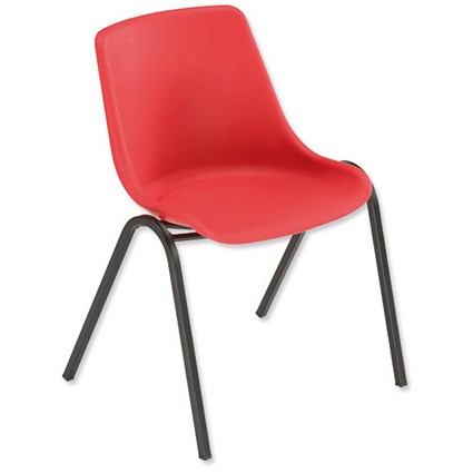 Trexus Polypropylene Chair Stackable with Black Frame Seat W460xD420xH460mm Red