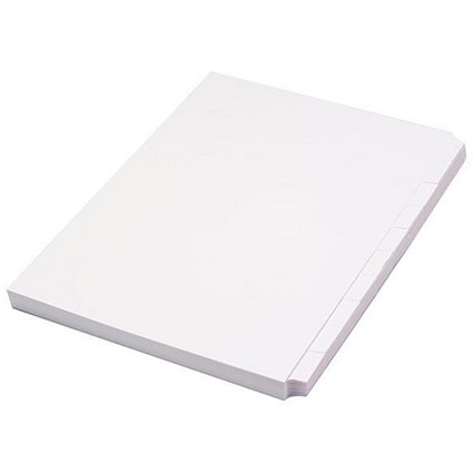 Concord Subject Dividers / Unpunched / 10-Part / A4 / White / Pack of 10