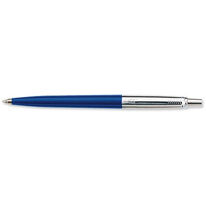 Parker Jotter Ball Pen / Durable Blue casing with Steel and Chrome Trim / Blue Ink