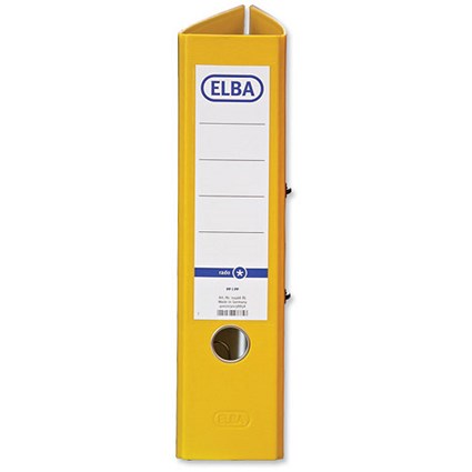 Elba A4 Lever Arch Files / 80mm Spine / Yellow / Pack of 10