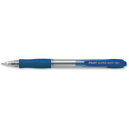 Pilot Super Grip Ball Pen / Retractable / Blue / Pack of 12