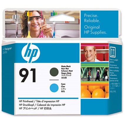 HP 91 Matte Black/Cyan Printhead