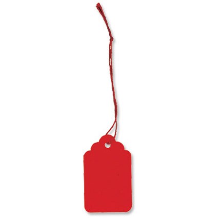 Strung Tags / 48x30mm / Red / Pack of 125