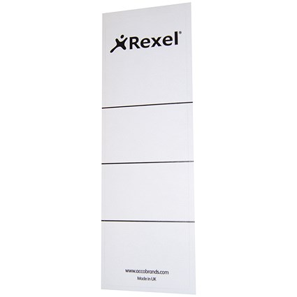 Rexel Replacement Spine Labels, 60x191mm, 29300EAST, Pack of 100