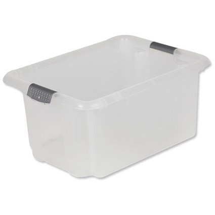 Strata Storemaster Archive Box (Without Lid) / Clear Plastic / 31 Litre