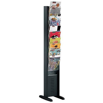 Fast Paper Floorstanding Display / 10 Compartments / Black