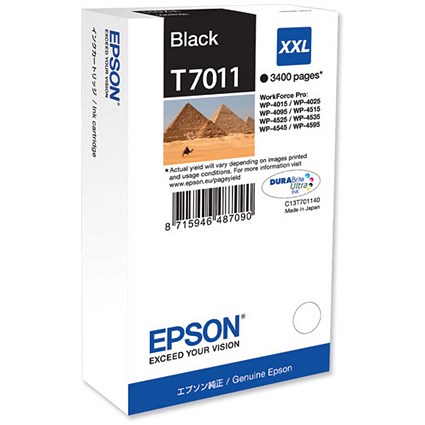 Epson T7011 High Capacity Black Inkjet Cartridge