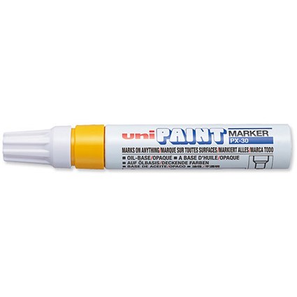 Uni Paint Marker PX30 / Chisel Tip / Yellow / Pack of 6