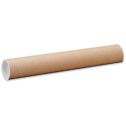 Cardboard Postal Tube with Plastic End Caps / L940xDia.76mm / Pack of 12