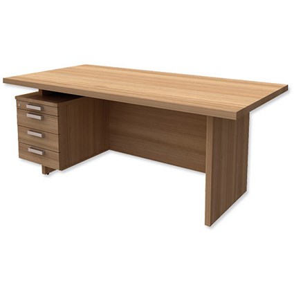 Adroit Virtuoso Rectangular Desk with Left Hand Pedestal / 1800mm Wide / Cherry Marbella