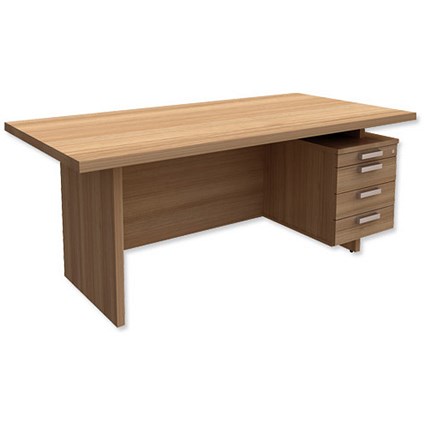 Adroit Virtuoso Rectangular Desk with Right Hand Pedestal / 1800mm Wide / Cherry Marbella