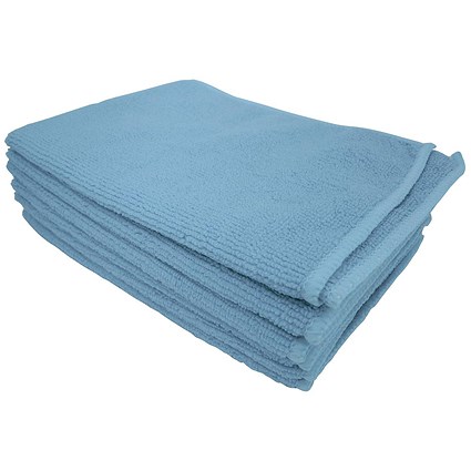 5 Star Microfibre Cloths, Multisurface, Blue, Pack of 6