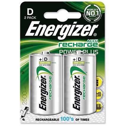 Energizer Advanced Rechargeable Battery / NiMH 2500mAh HR20 / 1.2V / D / Pack of 2